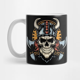 Vintage Vikings Skull Art Mug